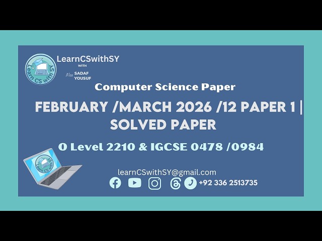 I Solved the 2026 IGCSE Computer Science Paper 1 🔥| Score Full Marks with These Exam Tips! (0478/12)