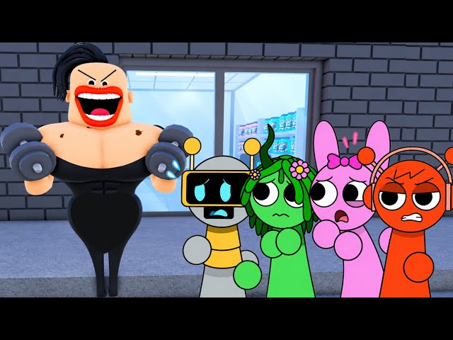 Sprunki Fun Bot & Pinki & Oren & Vineria Played Pepe's Gym Escape Obby in ROBLOX 