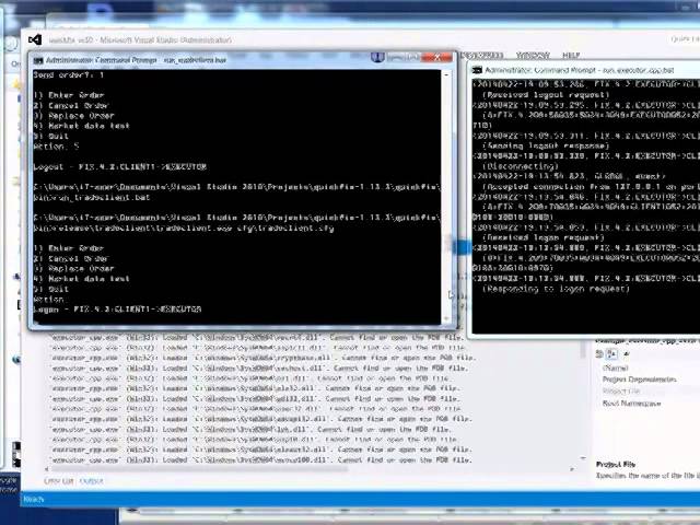 QuickFIX for CPP does build with Visual Studio with trade client connecting
