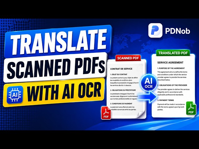 How to Translate Scanned PDF Files to Different Languages | With AI OCR PDF Translator