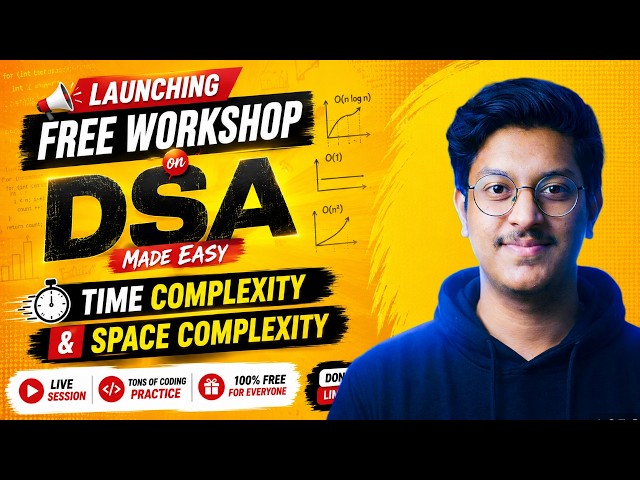 Launching FREE DSA Workshop in Telugu | Time Complexity & Space Complexity from Scratch