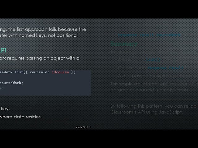 How to Fetch courseWork from Google Classroom API Using JavaScript