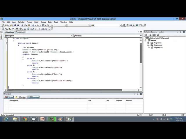 How to use the switch Statement in C#