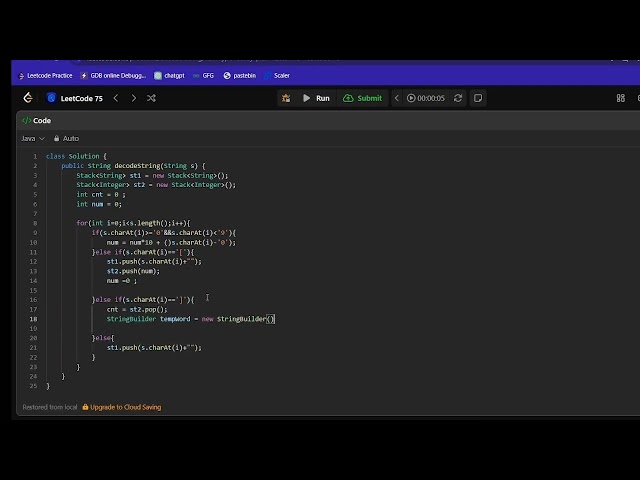 🚀 Day 26/75 of the Leetcode 75 Coding Challenges! 394. Decode String