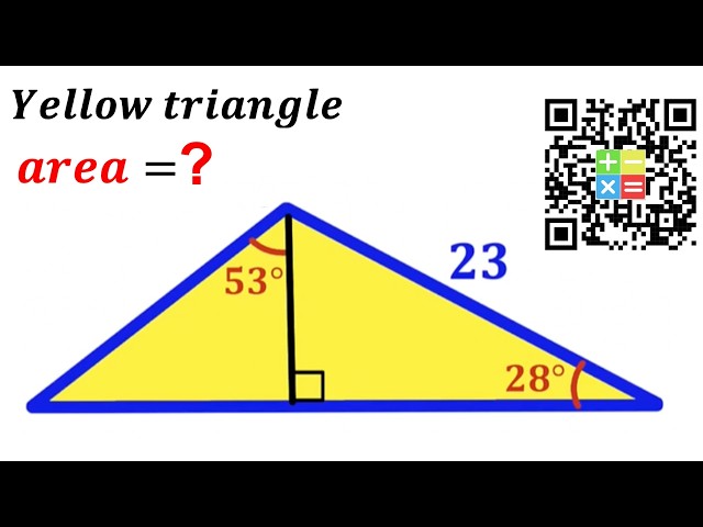 Can you find area of the Yellow triangle? | (Trigonometry) | #math #maths | #geometry