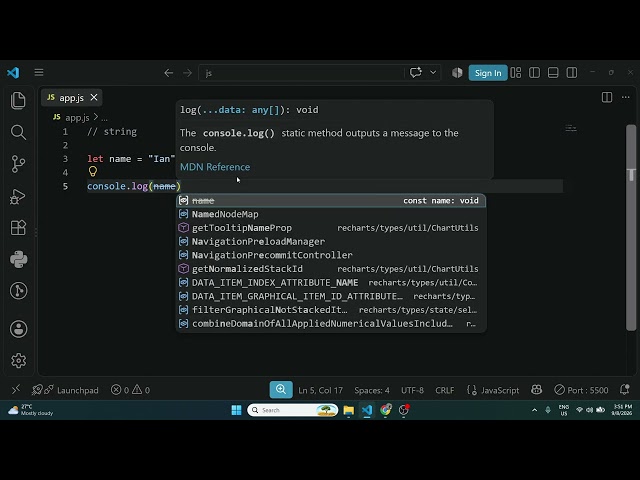 4. JavaScript - String Data types
