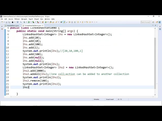 29 Java OOPs   Collection LinkedHashSet and TreeSet