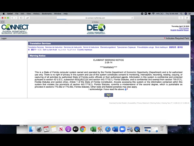 Florida Unemployment Website - Florida Remployment - April 16,2020 10:35 AM - Florida Coronavirus