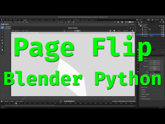 Page Flip Animation in Blender Using Python