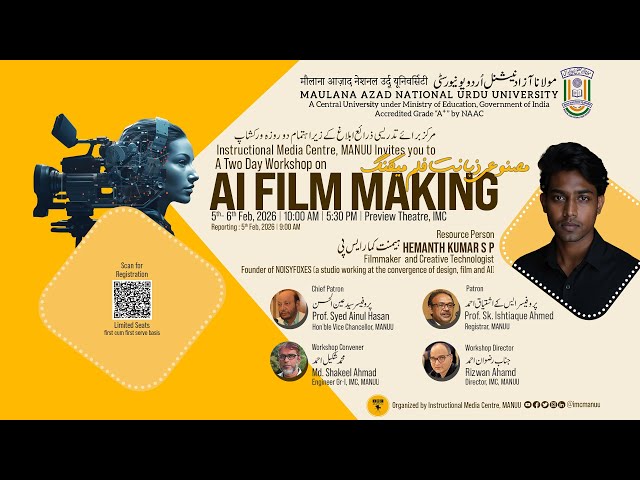 Advanced AI Workflow For Filmmaking | AI Film Making | Workshop | Session-7 | IMC MANUU