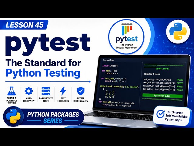 Lesson 45 - pytest: The Standard for Python Testing | Python Packages Series | Uplatz