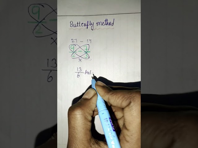 mastering fraction subtraction with the butterfly method | step-by-step tutorial #trending #shorts