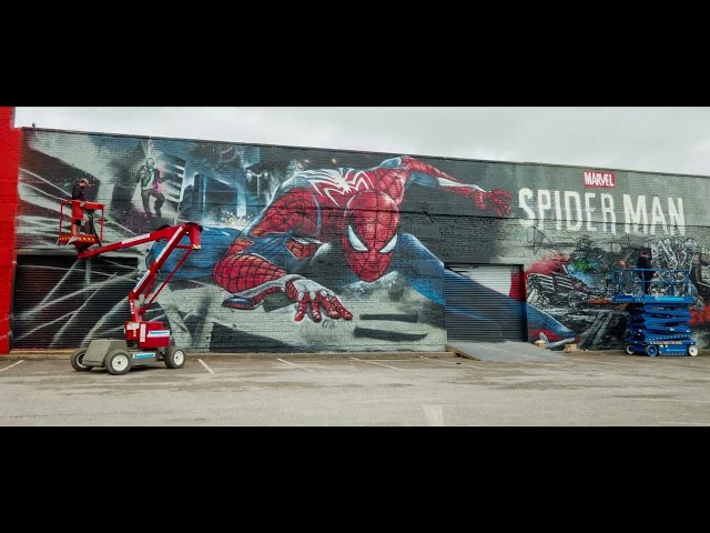 Sony spiderman hyperlapse mural