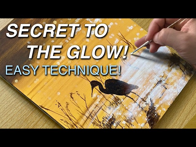 How to Paint Glowing Sunset Light / Easy Acrylic Painting