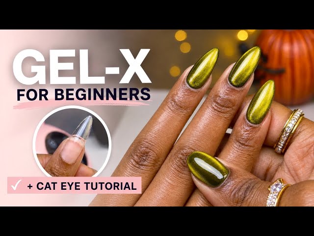 DIY Gel X Nails at Home | Cat Eye Design
