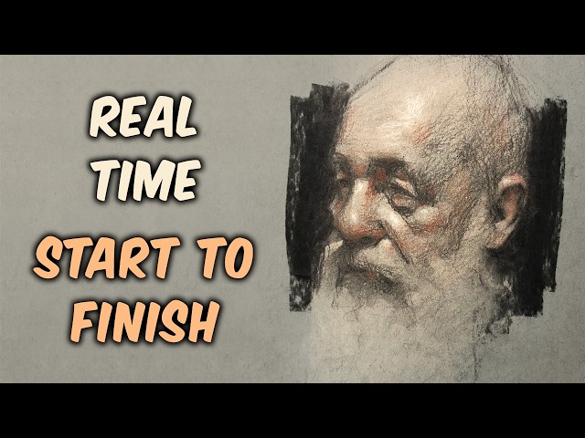 Drawing a Portrait in 3 Colors - Complete Walkthrough