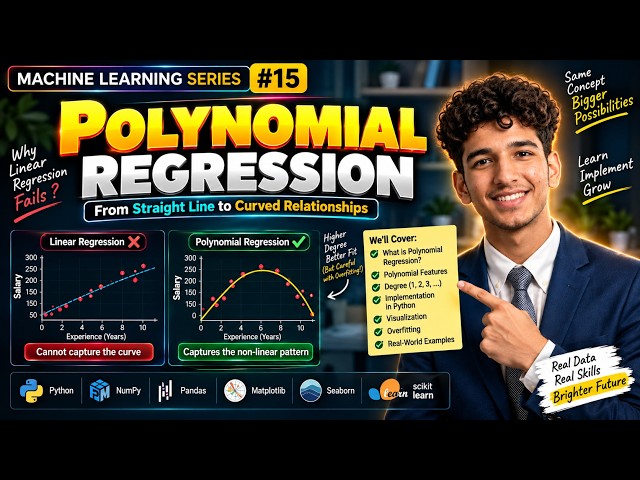 Polynomial Regression in Machine Learning 🔥 | Polynomial Features & Degree Explained | ML #15