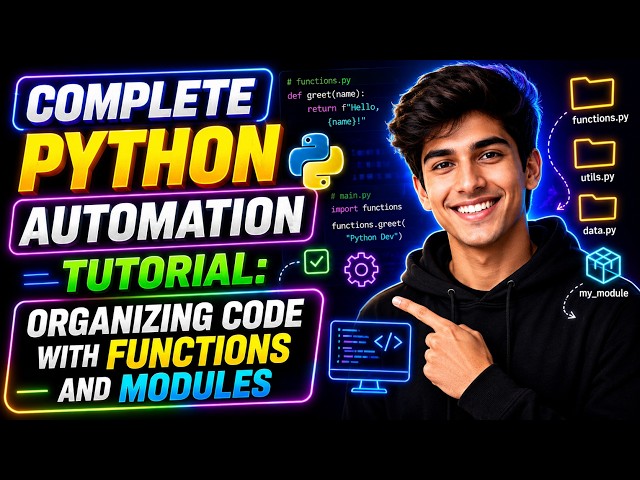 Complete Python Automation Tutorial: Organizing Code with Functions and Modules