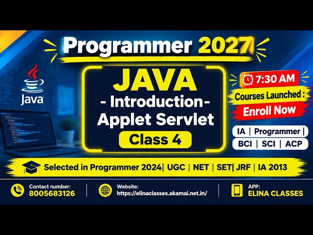 Class 4 Java Introduction| Applet | Servlet | RSPC Programmer | Computer Teacher