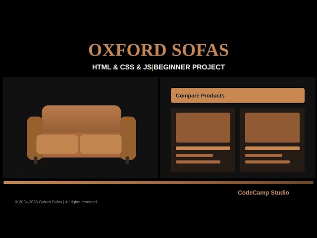 Oxford Sofas — Beginner HTML/CSS/JS Project Demo | Live Compare Feature