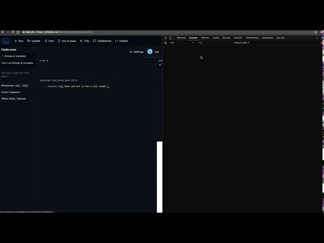 Javascript - Strings and Variables Part 1
