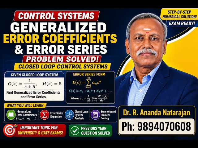 Generalized Error Coefficients and Error Series Problem Solved  Closed Loop  #controlsystems  #DrRan