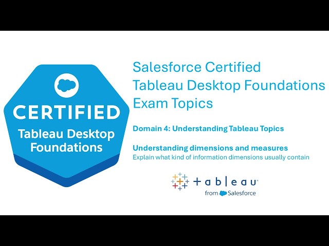 Understanding #tableau Concepts: Explain what kind of information dimensions usually contain