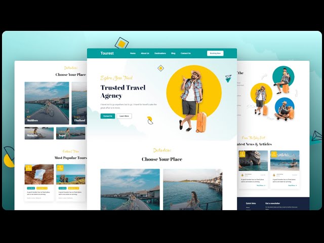 How To Make Awesome Travel & Tour Website Using HTML CSS And JS | Travel Website Step By Step 2022