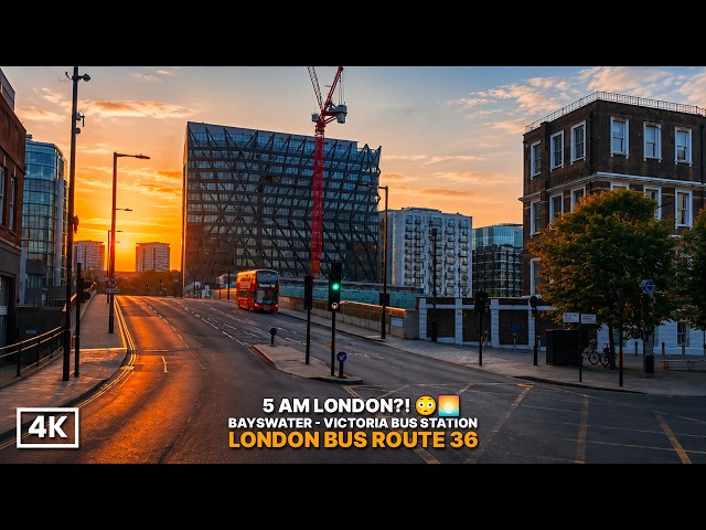 5 AM The City Before Everyone Wakes Up 🌅 | London Bus 36 to Victoria Station (4k HDR)