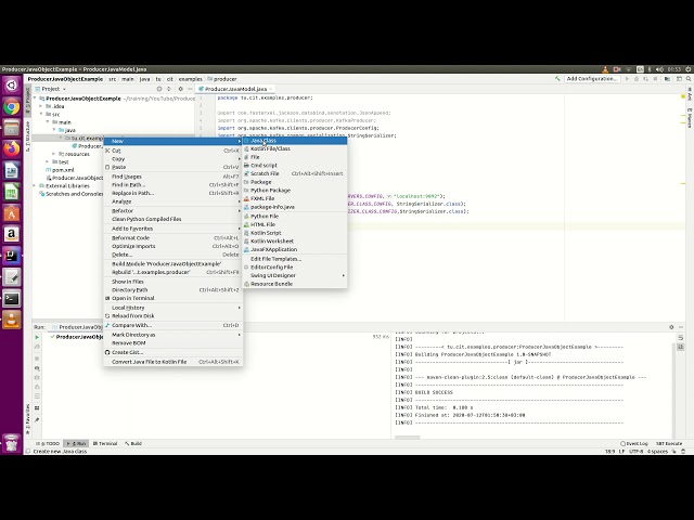 Producer Example :  Send Java Object as a message to Kafka.