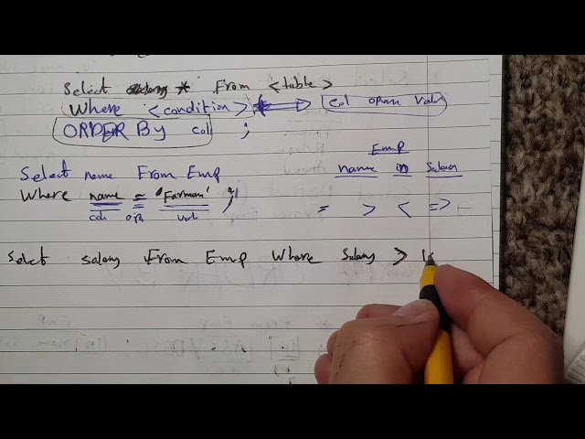 SQL Tutorials 20 - Select with Relational Operators & Order By