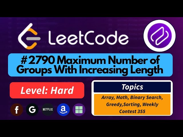 Maximum Number of Groups With Respect to Good Subsequences -  LeetCode 2790 | Best Intuition