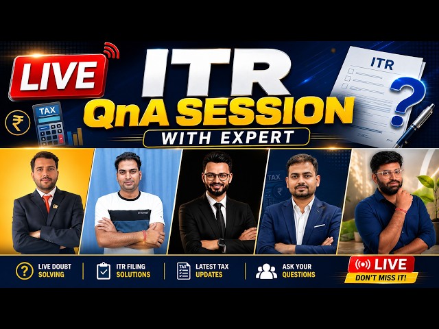 🔴 LIVE: YouTube QnA | Ask Your ITR Questions | @thetaxadvisory @CASumitSharma @myonlineca
