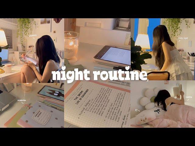 COZY NIGHT ROUTINE 🌙 studying, reading, taking notes, cozy night˚ ༘