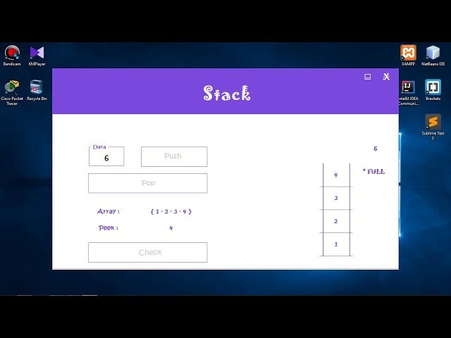 Java Netbeans - Source Code Implement a Stack in GUI
