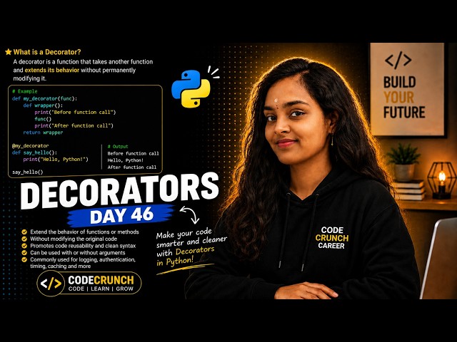 Worried About Understanding @decorator?🤔| Day 46 | 100 Days of Python | Interview Question
