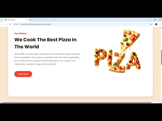 I Built a Beautiful Pizza Website Using HTML CSS & JavaScript | Web Design Project