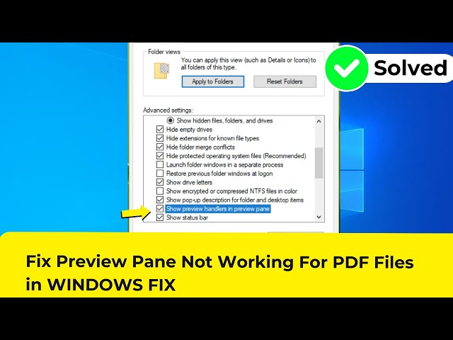 Fix Preview Pane Not Working For PDF Files in