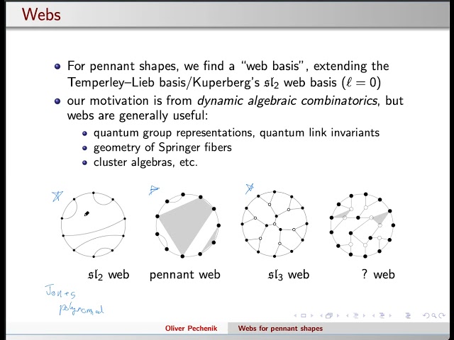 Oliver Pechenik (I): "A web basis of invariant polynomials from noncrossing partitions"