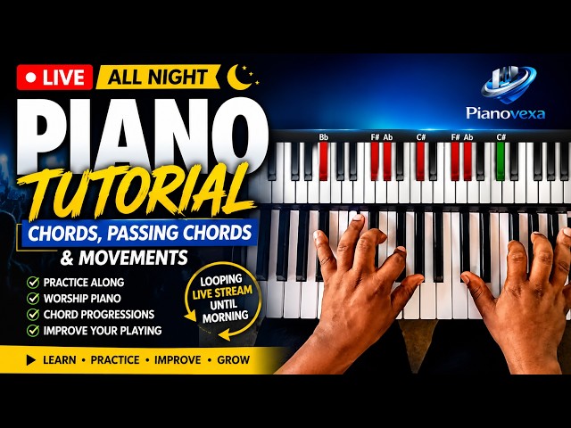 LIVE Piano Tutorial | Chords, Passing Chords & Worship Piano Practice | All Night