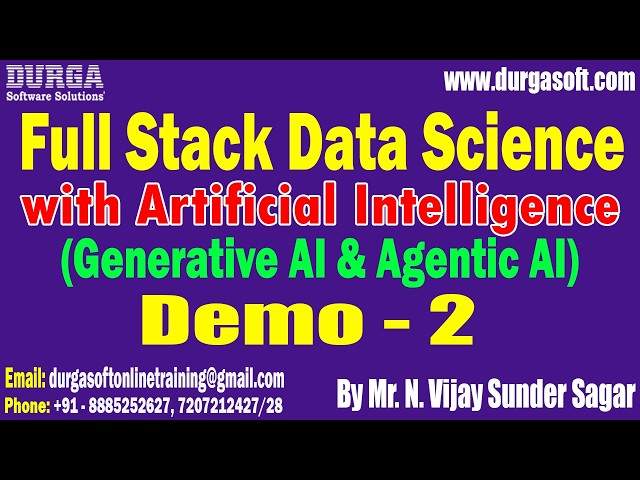 FULL STACK DATA SCIENCE with Artificial Intelligence tutorials || by Mr. N. Vijay Sunder Sagar