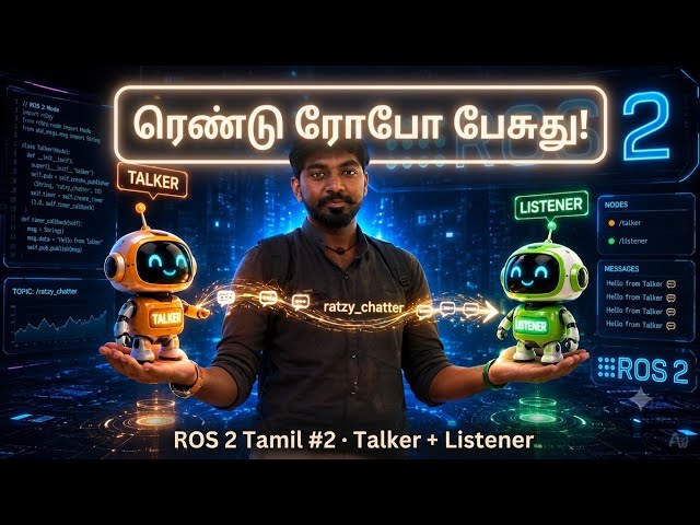 ROS 2 Tamil #2 — Build Your Own ROBO WORLD! (Publisher&Subscriber from Scratch) #sabarinathansekaran