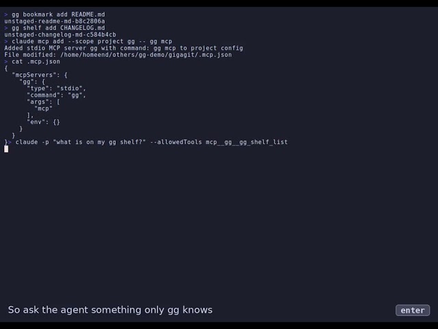 Let your coding agent drive git — gg mcp (gg)