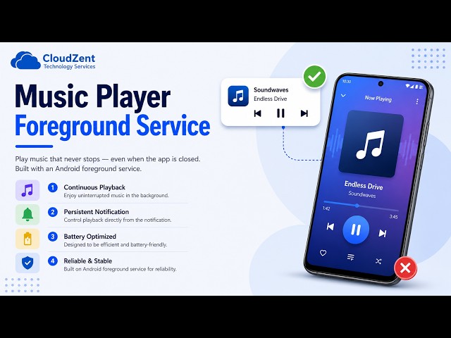 Android Music Player That Never Stops| How I Built IT | Foreground Service | Media Notification Demo
