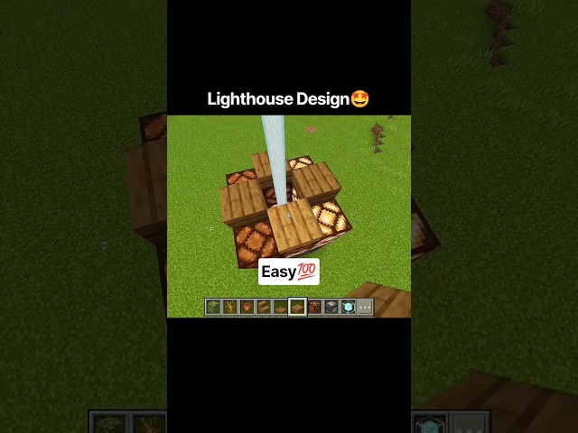 Minecraft lighthouse Design 🤩#minecraft #shorts #building #tutorial  #tricks #hacks