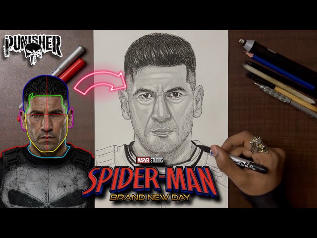 How to Draw Frank Castle as The Punisher 💀 Spider-Man: Brand New Day 🕷️ Pencil Drawing Tutorial ✏️ 