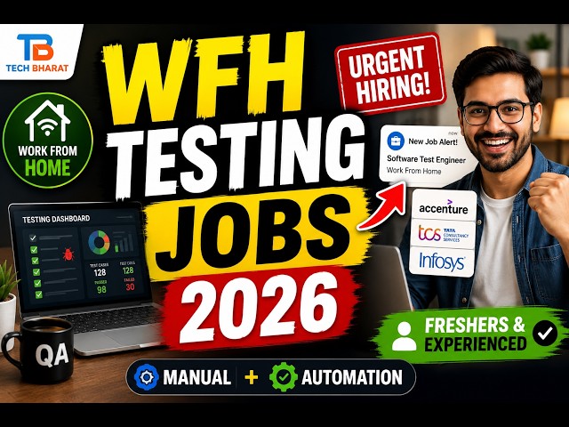 WFH Testing Jobs 2026 | Manual & Automation QA Jobs | Remote Software Testing Jobs | Tech Bharat