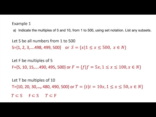 Foundations of Math 12 - Set Theory - Types of Sets and Set Notation