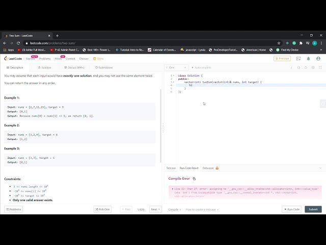 Two sum leetcode solution by brute force method