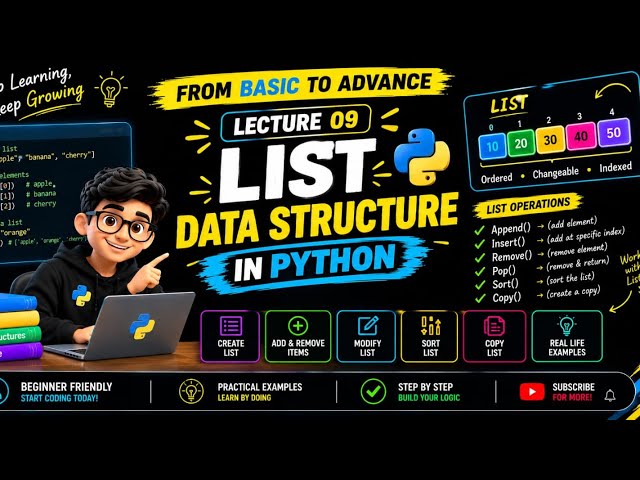 Python Full Course ♥️ | List Data Structure | Lecture 9